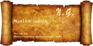 Nyalka Gyula névjegykártya